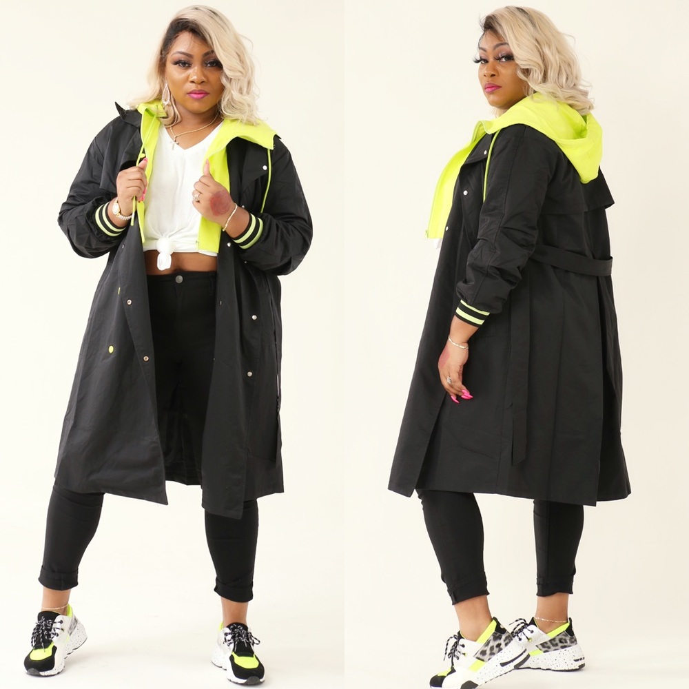 Hoodie trench coat